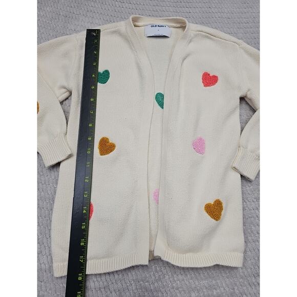 Old Navy Sweater Girls 5T Open Front Cardigan Heart Print - Picture 2 of 7